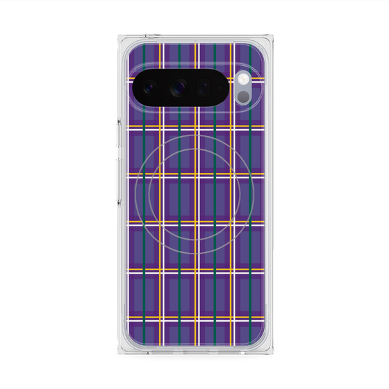 Premium Square Case with Pixelsnap［ Tartan Check - Purple ］