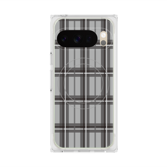 Premium Square Case with Pixelsnap［ Tartan Check - Gray ］