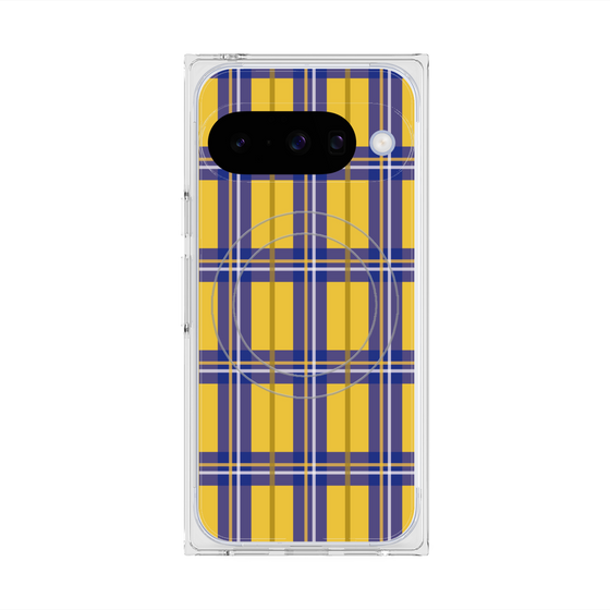 Premium Square Case with Pixelsnap［ Tartan Check - Yellow ］