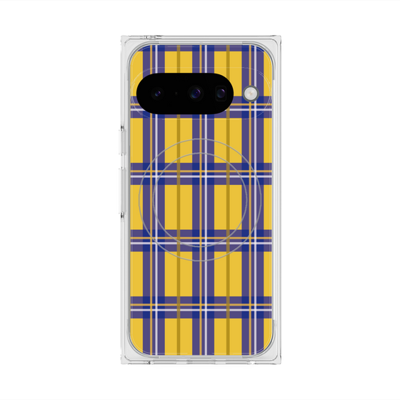 Premium Square Case with Pixelsnap［ Tartan Check - Yellow ］