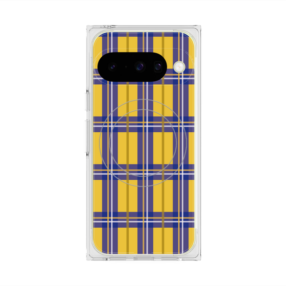 Premium Square Case with Pixelsnap［ Tartan Check - Yellow ］