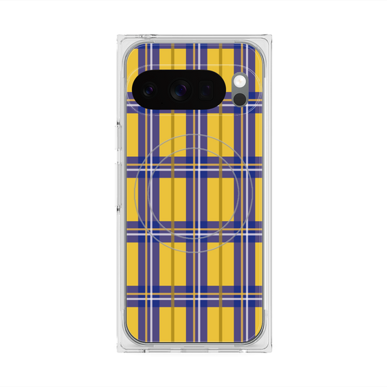 Premium Square Case with Pixelsnap［ Tartan Check - Yellow ］