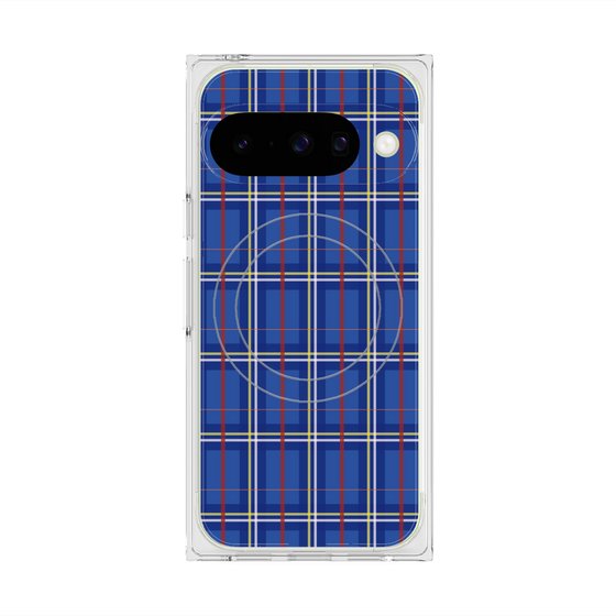 Premium Square Case with Pixelsnap［ Tartan Check - Blue ］