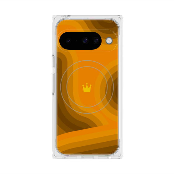 Premium Square Case with Pixelsnap［ CASEPLAY Winding Pattern - Orange ］