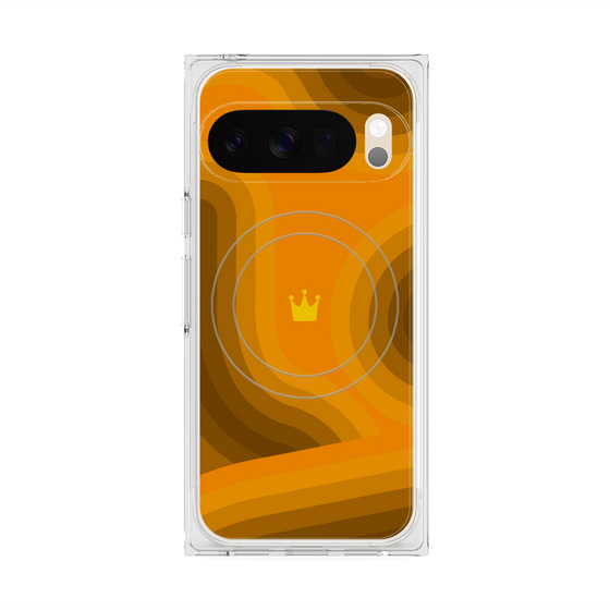 Premium Square Case with Pixelsnap［ CASEPLAY Winding Pattern - Orange ］