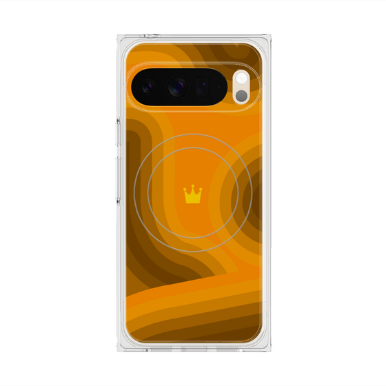 Premium Square Case with Pixelsnap［ CASEPLAY Winding Pattern - Orange ］