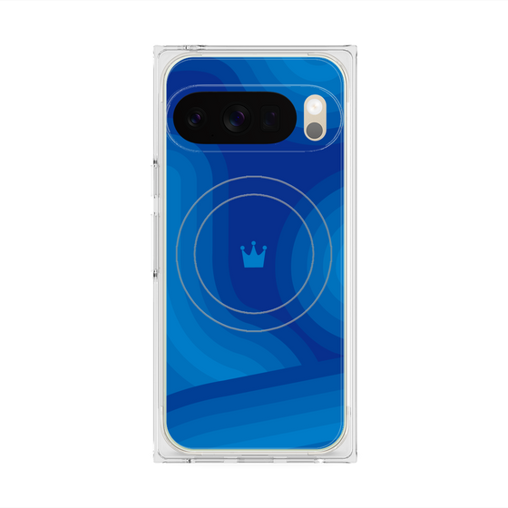 Premium Square Case with Pixelsnap［ CASEPLAY Winding Pattern - Blue ］