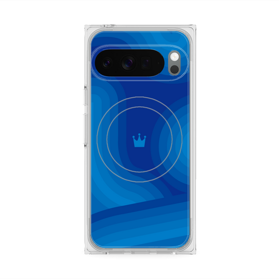 Premium Square Case with Pixelsnap［ CASEPLAY Winding Pattern - Blue ］