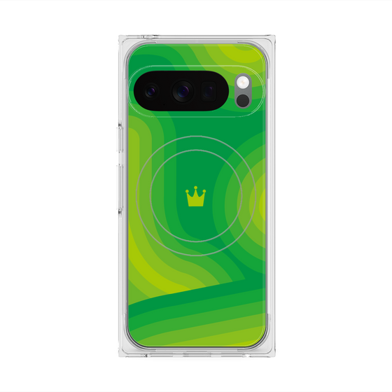 Premium Square Case with Pixelsnap［ CASEPLAY Winding Pattern - Green ］