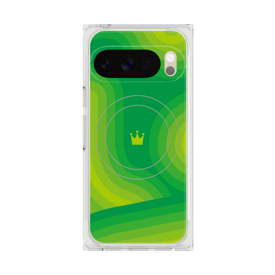 Premium Square Case with Pixelsnap［ CASEPLAY Winding Pattern - Green ］