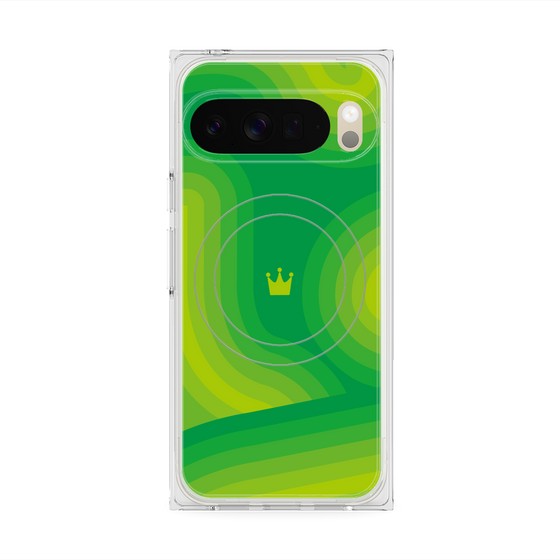 Premium Square Case with Pixelsnap［ CASEPLAY Winding Pattern - Green ］