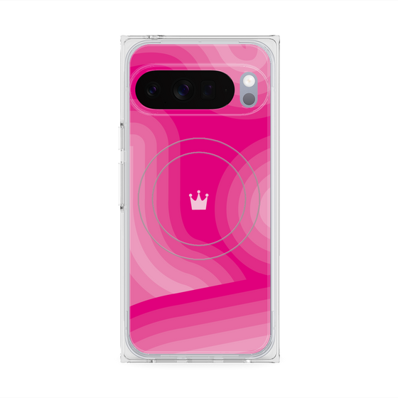 Premium Square Case with Pixelsnap［ CASEPLAY Winding Pattern - Pink ］