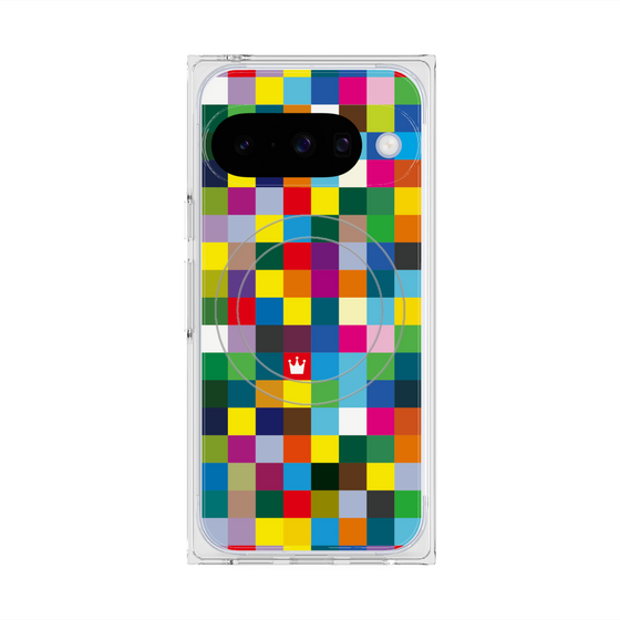 Premium Square Case with Pixelsnap［ CASEPLAY Rainbow Check ］