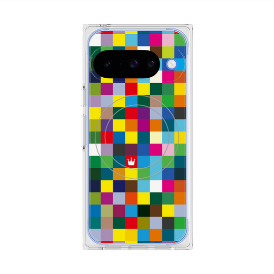 Premium Square Case with Pixelsnap［ CASEPLAY Rainbow Check ］