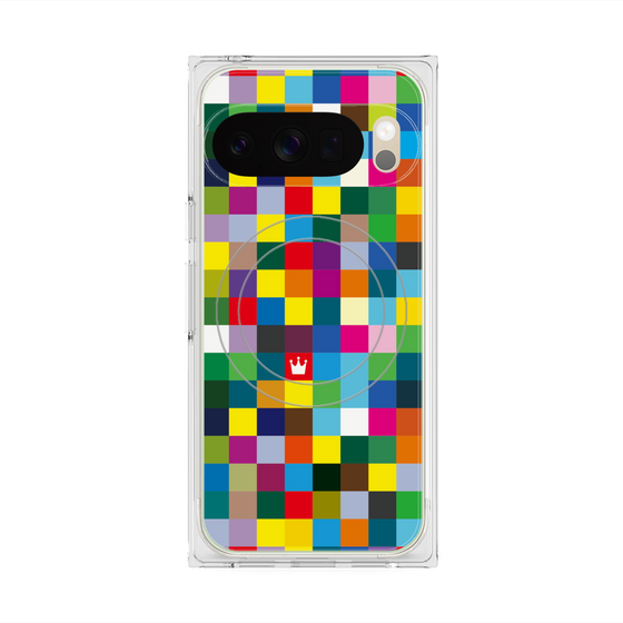Premium Square Case with Pixelsnap［ CASEPLAY Rainbow Check ］