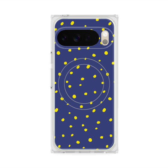 Premium Square Case with Pixelsnap［ Drawing Dot - Navy ］