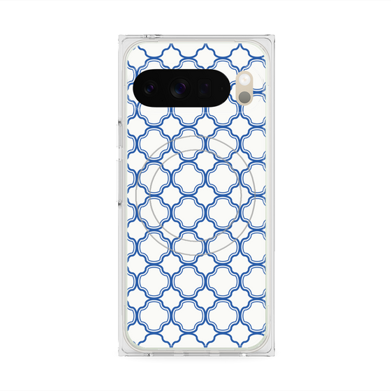 Premium Square Case with Pixelsnap［ Moroccan3 - Blue ］
