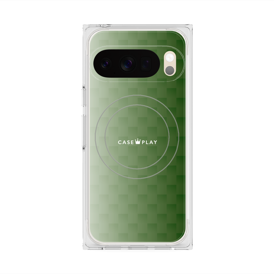 Premium Square Case with Pixelsnap［ CASEPLAY Check - Green ］