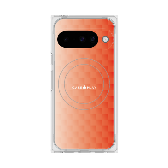 Premium Square Case with Pixelsnap［ CASEPLAY Check - Orange ］