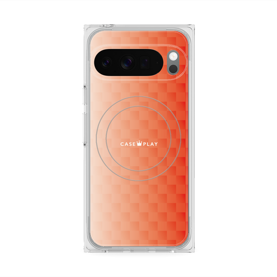Premium Square Case with Pixelsnap［ CASEPLAY Check - Orange ］