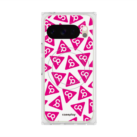 Premium Square Case with Pixelsnap［ Original - CASEPLAY Logo Mark - Pink ］
