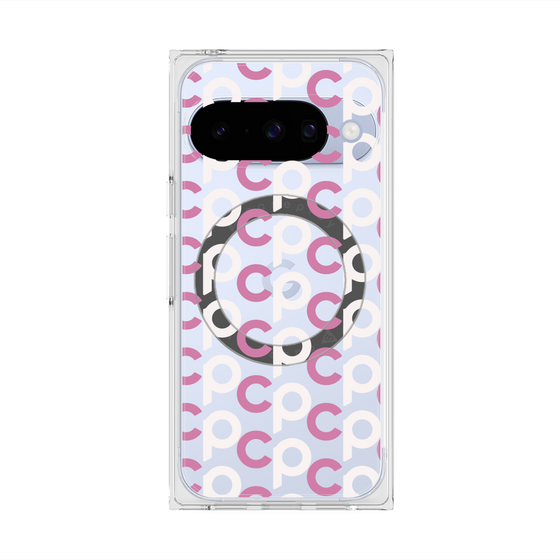 Premium Square Case with Pixelsnap［ Original - CASEPLAY Initial All-over Pattern - Pink ］