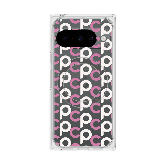 Premium Square Case with Pixelsnap［ Original - CASEPLAY Initial All-over Pattern - Pink ］
