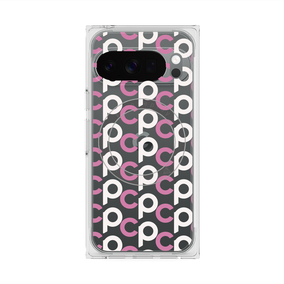 Premium Square Case with Pixelsnap［ Original - CASEPLAY Initial All-over Pattern - Pink ］