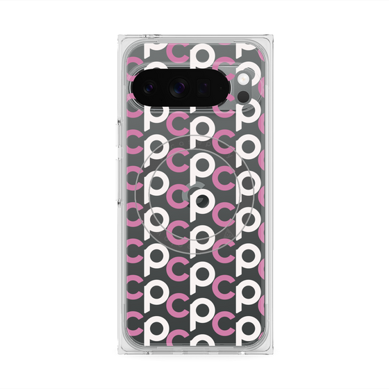 Premium Square Case with Pixelsnap［ Original - CASEPLAY Initial All-over Pattern - Pink ］