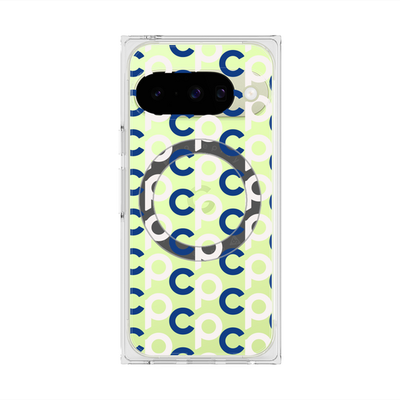 Premium Square Case with Pixelsnap［ Original - CASEPLAY Initial All-over Pattern - Navy ］