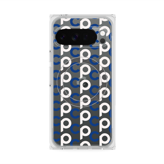 Premium Square Case with Pixelsnap［ Original - CASEPLAY Initial All-over Pattern - Navy ］