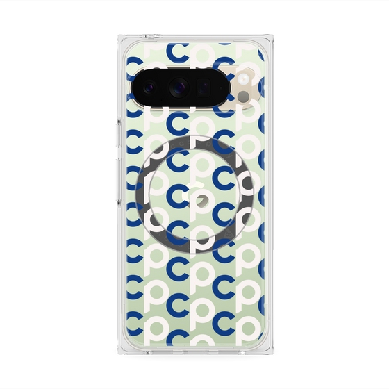 Premium Square Case with Pixelsnap［ Original - CASEPLAY Initial All-over Pattern - Navy ］