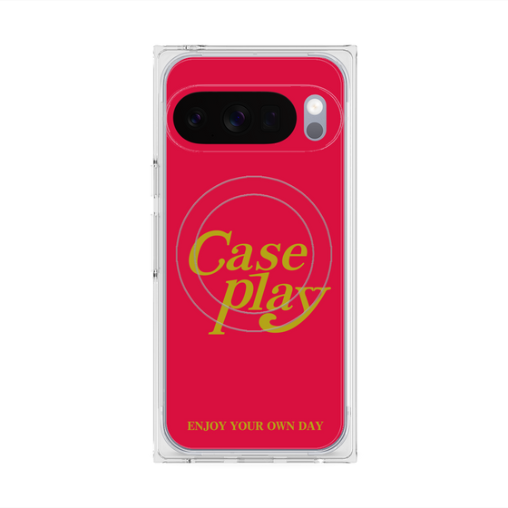 Premium Square Case with Pixelsnap［ Original - ENJOY YOUR OWN DAY - Red ］