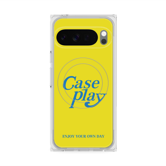 Premium Square Case with Pixelsnap［ Original - ENJOY YOUR OWN DAY - Yellow ］