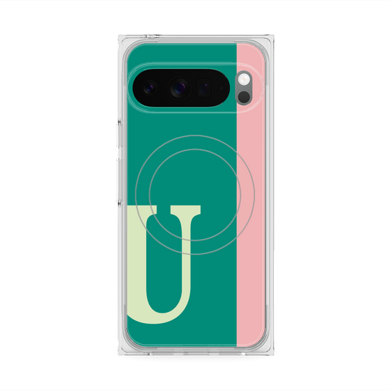 Premium Square Case with Pixelsnap［ Original - initial color line - U green ］