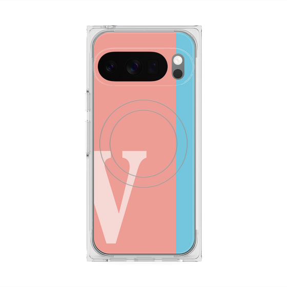 Premium Square Case with Pixelsnap［ Original - initial color line - V pink ］