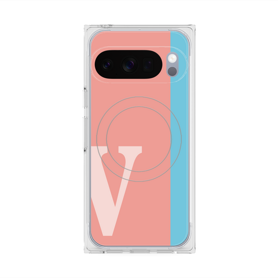 Premium Square Case with Pixelsnap［ Original - initial color line - V pink ］