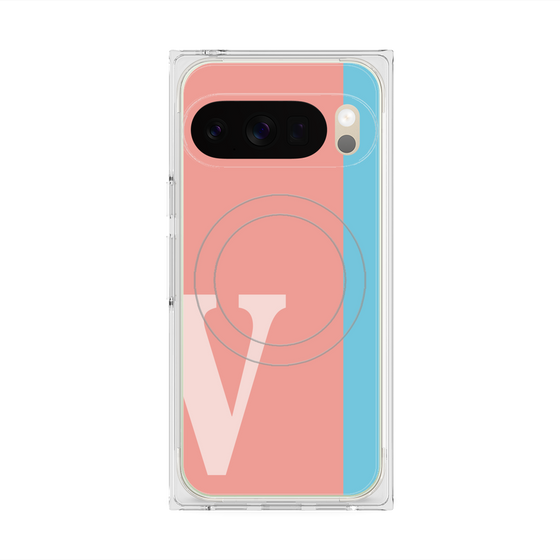 Premium Square Case with Pixelsnap［ Original - initial color line - V pink ］
