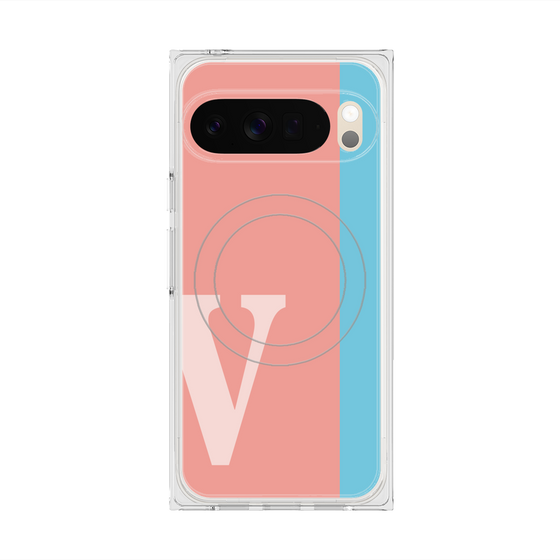 Premium Square Case with Pixelsnap［ Original - initial color line - V pink ］