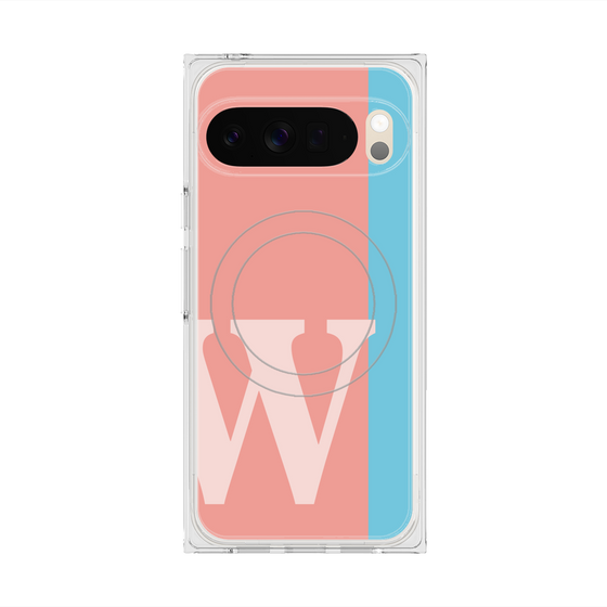 Premium Square Case with Pixelsnap［ Original - initial color line - W pink ］