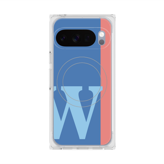 Premium Square Case with Pixelsnap［ Original - initial color line - W blue ］