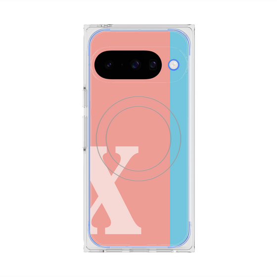 Premium Square Case with Pixelsnap［ Original - initial color line - X pink ］