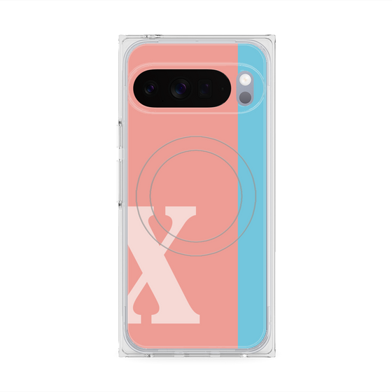 Premium Square Case with Pixelsnap［ Original - initial color line - X pink ］