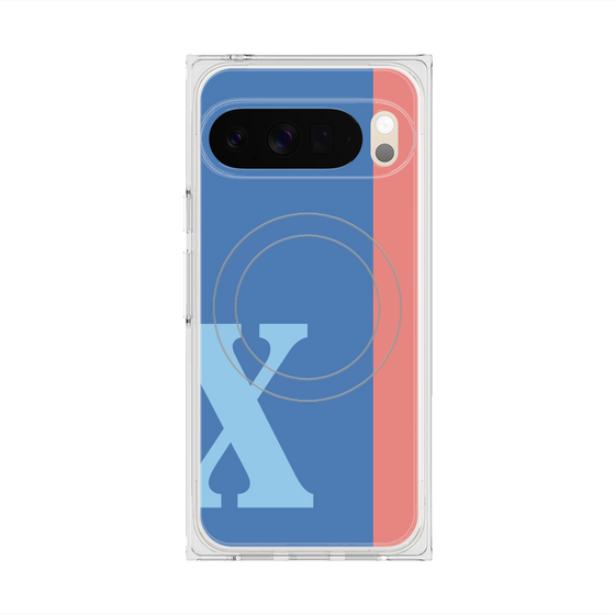 Premium Square Case with Pixelsnap［ Original - initial color line - X blue ］
