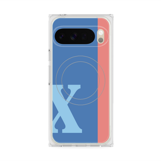 Premium Square Case with Pixelsnap［ Original - initial color line - X blue ］