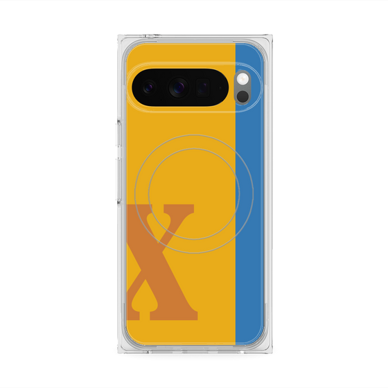 Premium Square Case with Pixelsnap［ Original - initial color line - X orange ］