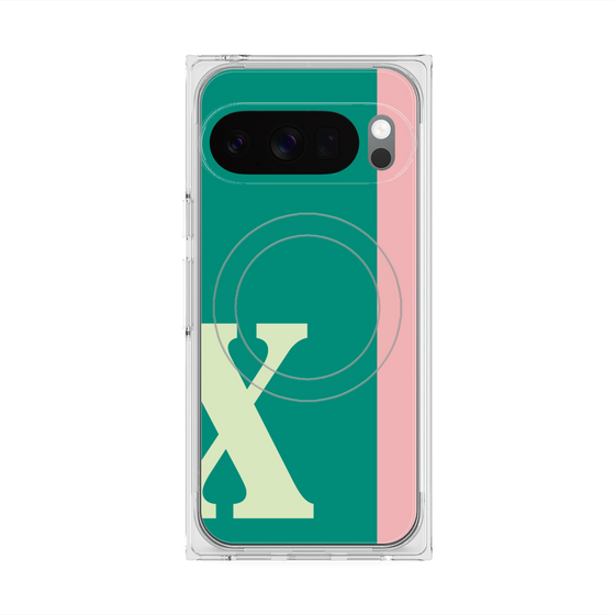 Premium Square Case with Pixelsnap［ Original - initial color line - X green ］