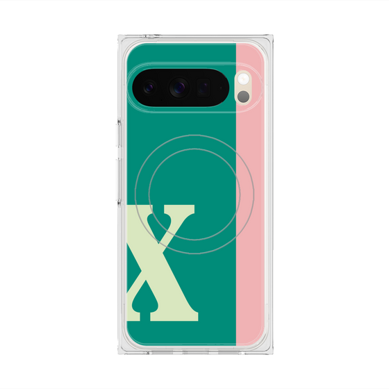 Premium Square Case with Pixelsnap［ Original - initial color line - X green ］