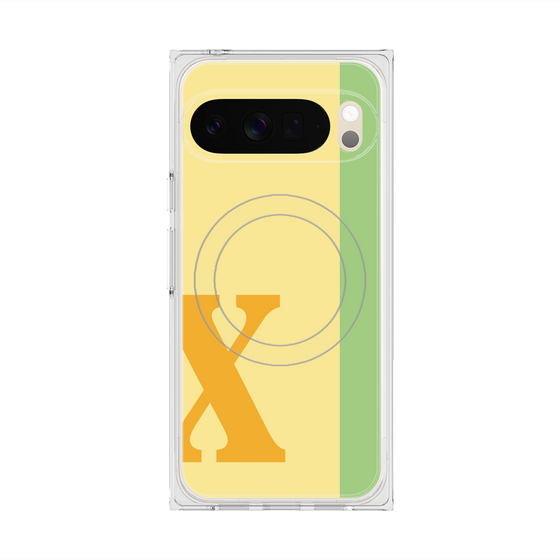 Premium Square Case with Pixelsnap［ Original - initial color line - X yellow ］