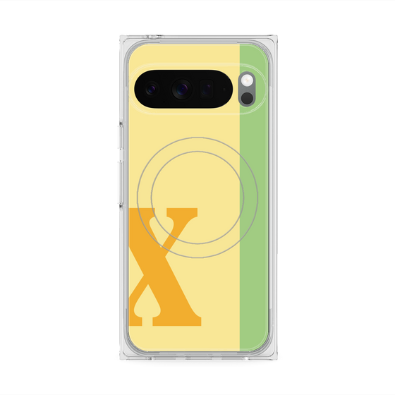 Premium Square Case with Pixelsnap［ Original - initial color line - X yellow ］